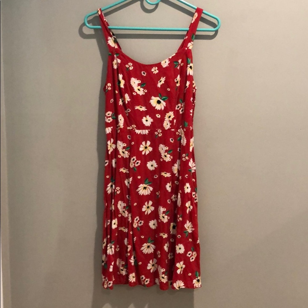 Red dress with flowers
